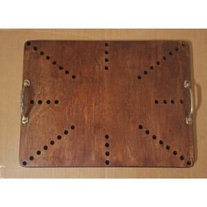 Vintage Game Board Repurposed Tray  Handles Coffee Table Accent Entry Tray